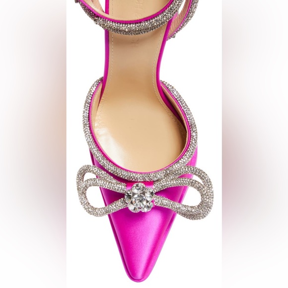 Mach and Mach double crystal bow satin platform pump - Picture 4 of 11